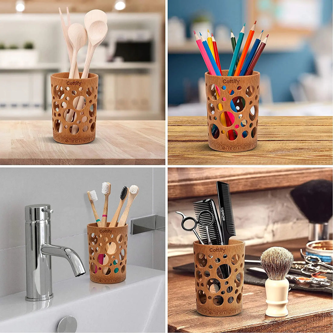 Bamboo Toothbrush Holder