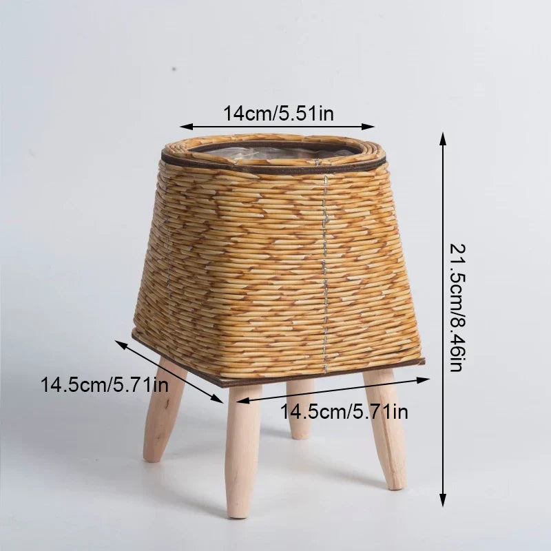 Green Garden Rattan Flower Stand