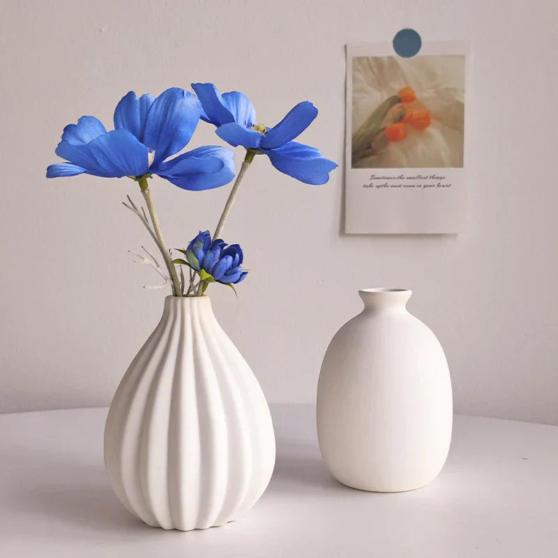 Nordic White Ceramic Flower Vase