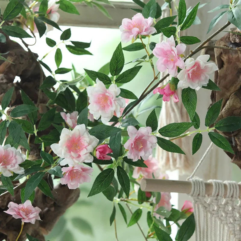 Hanging Artificial Wall with Rose Vine