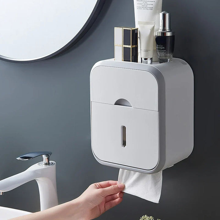 Toilet Paper Holder and Bathroom Organizer