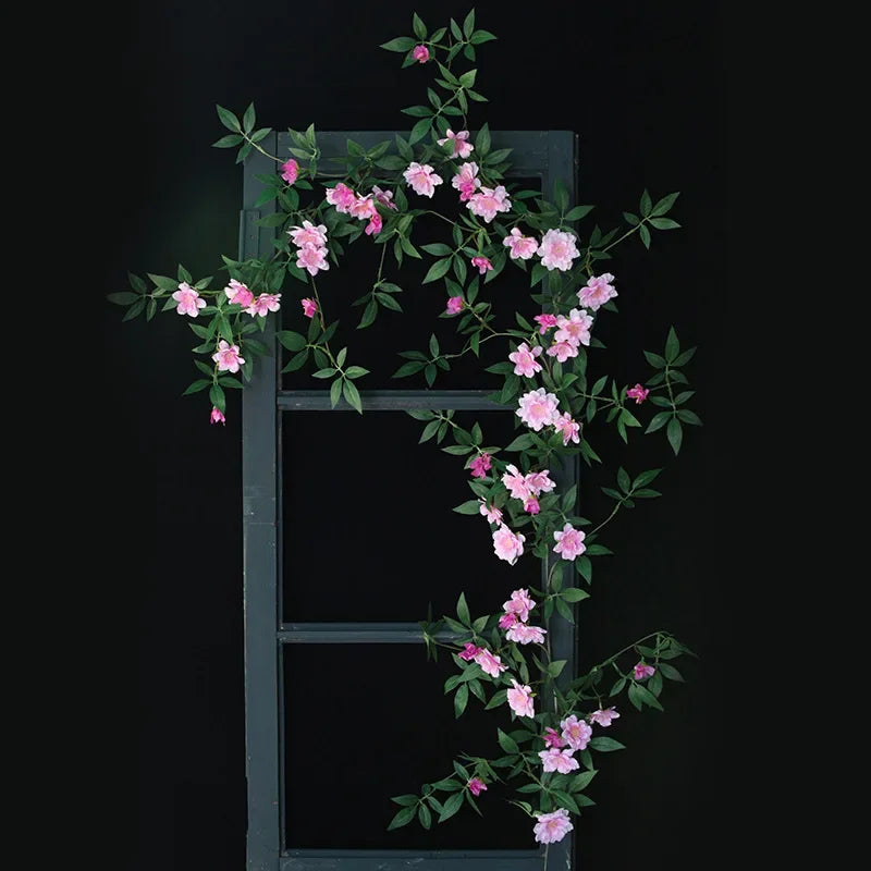 Hanging Artificial Wall with Rose Vine