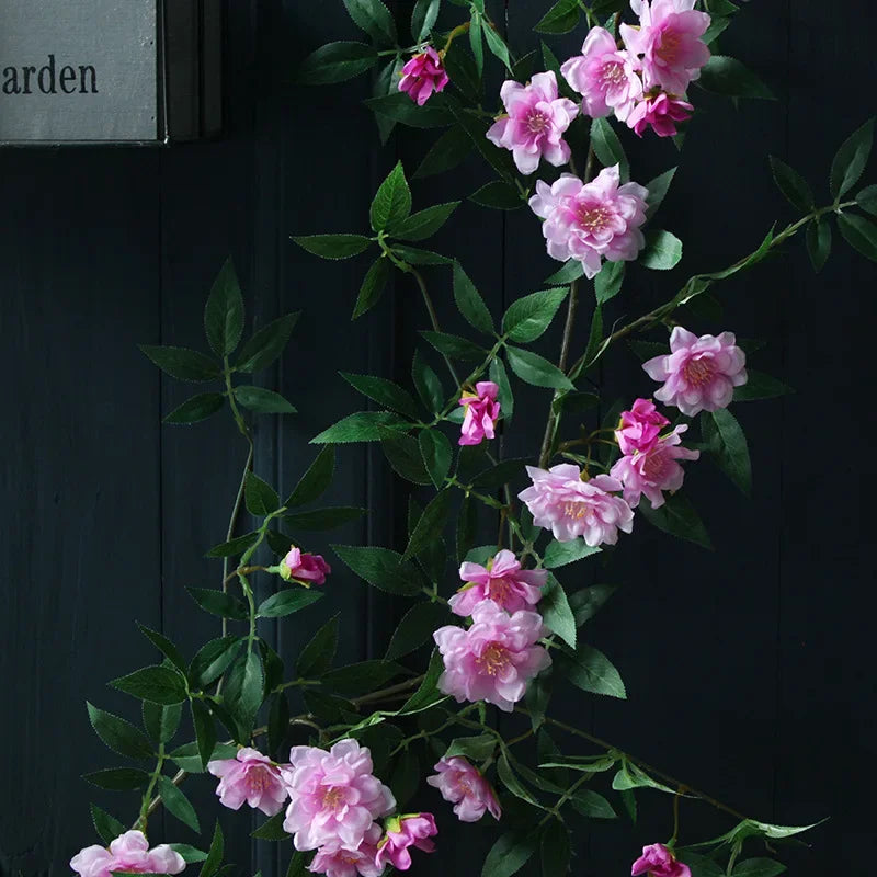 Hanging Artificial Wall with Rose Vine